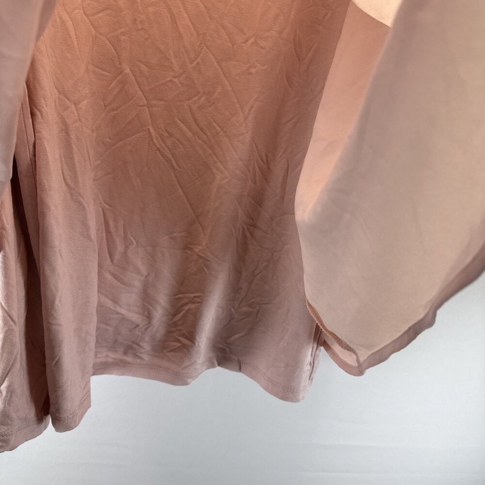 J Jill Wearever Women's Tunic Size XL Solid Pink Layered Long Sleeve Stretch - Picture 5 of 8